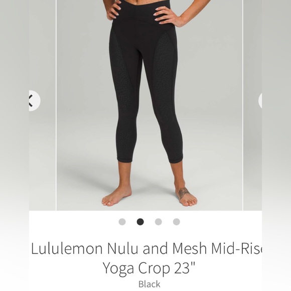 Lululemon Nulu and Mesh Mid-Rise Yoga Crop 23". Size 8. black - Picture 2 of 10